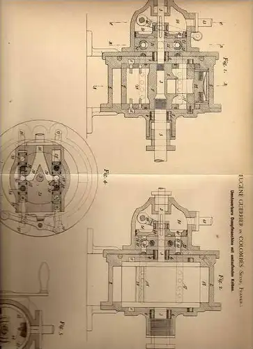 Original Patentschrift - E. Guerrier in Colombes , Seine , 1899 , Dampfmaschine !!!