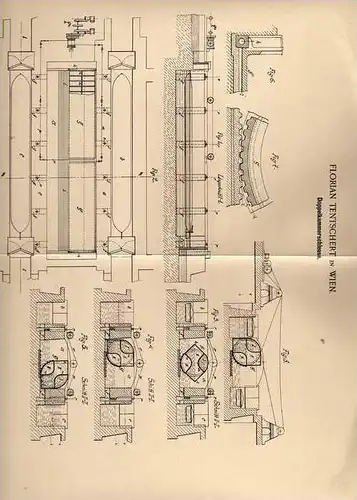 Original Patentschrift - F. Tentschert in Wien , 1901 , Schleuse , Doppelkammerschleuse !!!