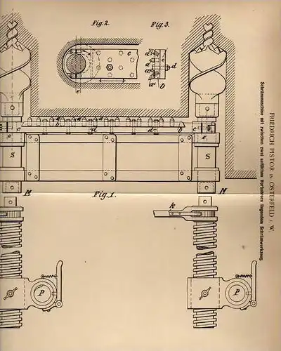Original Patentschrift - F. Pistor in Osterfeld i.W. , 1899 , Schrämmaschine !!!