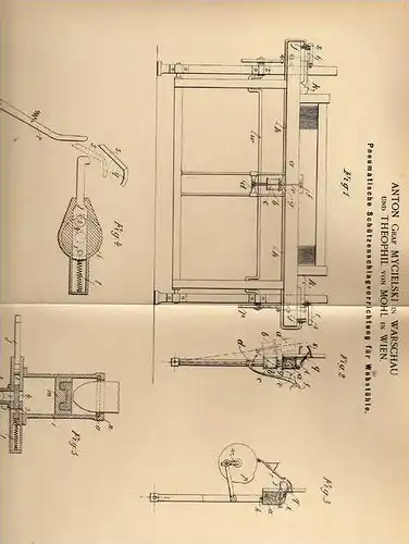 Original Patentschrift - Th. von Mohl in Wien und Warschau , 1899 , Schütze für Webstuhl , Weberei !!!