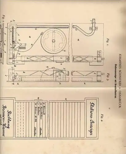 Original Patentschrift - Stationsanzeiger mit Druckluft , Bahnhof , 1899 , J. Schnitker in Osnabrück !!!