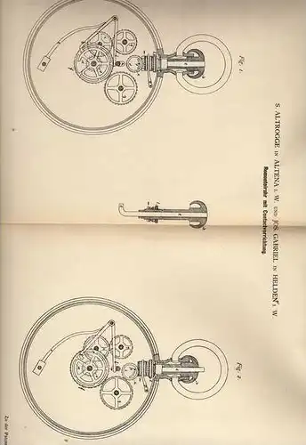 Original Patentschrift - J. Gabriel in Helden i.W. und Altena i.W., 1884 , Remontoiruhr , Taschenuhr , Uhr !!!