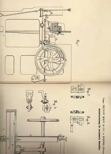 Original Patentschrift - Fa. Bouy & Co in Rheims , 1883 , Mechanischer Webstuhl , Weberei   !!!