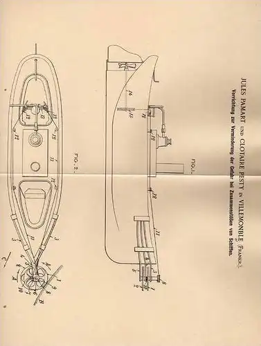 Original Patentschrift - C. Pesty in Villemomble , 1902 , Gefahrverhinderung für Schiffe , Schiff !!!