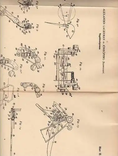 Original Patentschrift - A. Lagerman in Jönköping , 1902 , Tiegeldruckpresse , Presse , Druckerei !!!