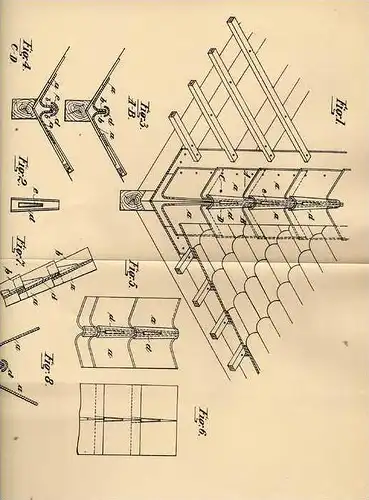 Original Patentschrift - Möncheberger AG in Cassel , 1904 , Kehleindeckung für Dächer , Dach , Dachdecker !!!