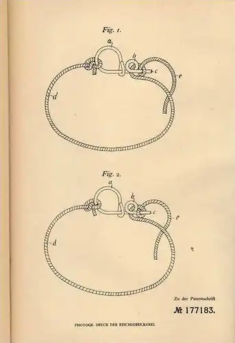 Original Patentschrift - A. Munnecke in Königslutter , 1905 , Verschlußhaken für Garbenbänder !!!