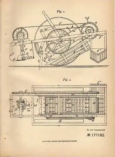 Original Patentschrift - P. Hansen in Westenskow b. Hadersleben , 1905 , Rübenerntemaschine , Ernte , Rüben , Agrar !!!