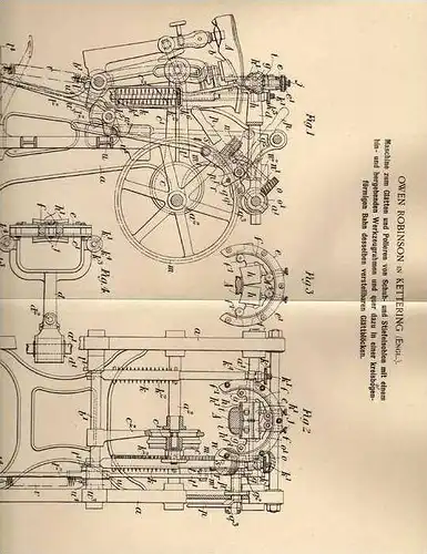 Original Patentschrift - O. Robinson in Kettering , 1902 , Maschine zum Polieren und Glätten für Schuhe und Stiefel !!!