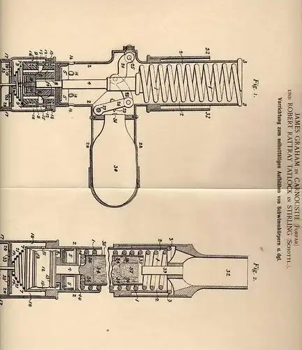 Original Patentschrift - J. Graham in Carnoustie und Stirling , 1902 , Aufbläher für Schwimmkörper , Schlauchboot  !!!