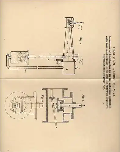 Original Patentschrift - E. Künzel in Crimmitschau i.S, 1902 , Druckminderer !!!