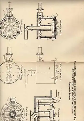 Original Patentschrift - Maschinenbau AG in Waldenburg , 1889 , Trockenofen für Gußformen !!!