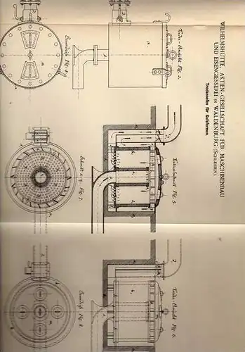 Original Patentschrift - Maschinenbau AG in Waldenburg , 1889 , Trockenofen für Gußformen !!!