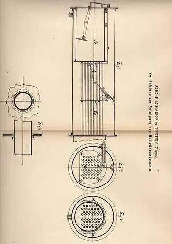 Original Patentschrift - A. Scharffe in Tientsin , China , 1889 , Reinigung von Heizkesseln , Chine !!!