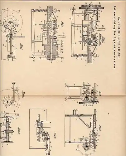 Original Patentschrift - E. Georgii in Stuttgart , 1900 , Cigarettenmaschine , Cigaretten !!!