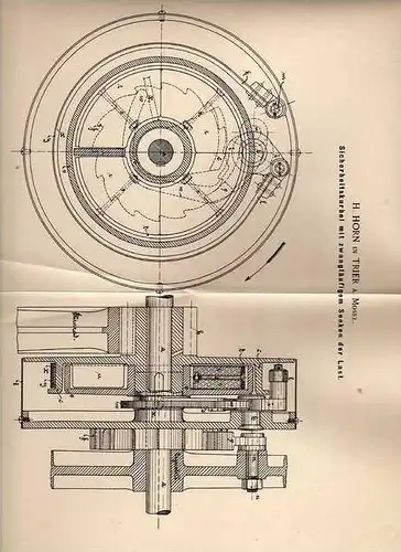 Original Patentschrift - H. Horn in Trier a. Mosel , 1897 , Sicherheitskurbel mit Geschindigkeitsbremse !!!