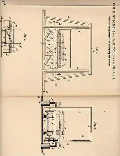 Original Patentschrift - K. Loesche in Pirna a.E., 1898 , Steinbearbeitungsmaschine , Stein !!!