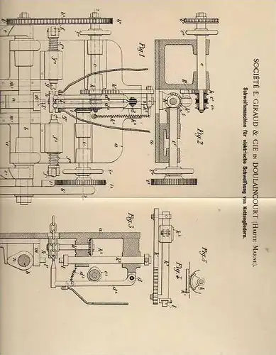 Original Patentschrift - E. Giraud & Cie in Doulaincourt , 1900 , Schweißmaschine für Ketten !!!