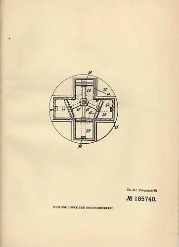 Original Patentschrift - H- Mc Lellan in St. John , Canada , 1906 , Kraftmaschine mit umlaufenden Kolbenkammern , Motor