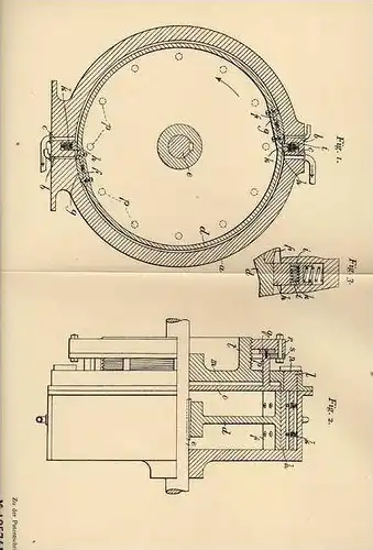 Original Patentschrift - T. Ashley in Louth , 1906 , Maschine mit umlaufendem Kolben , Motor !!!