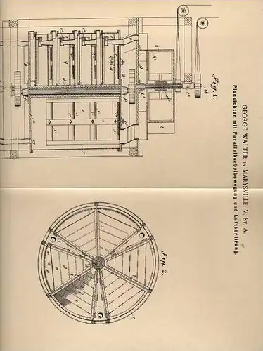 Original Patentschrift - G. Walter in Marysville , 1900 , Plansichter !!!