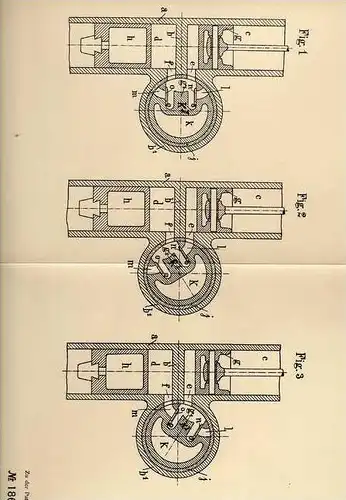 Original Patentschrift - H. Reissig in Crefeld - Bockum , 1905 , Steuerung für Drucklufthammer !!!