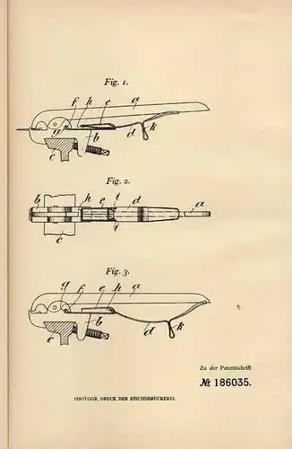 Original Patentschrift - J. Seiler in Gossau , St. Gallen , 1906 , Stickmaschine , Sticken , Nadelkluppe !!!