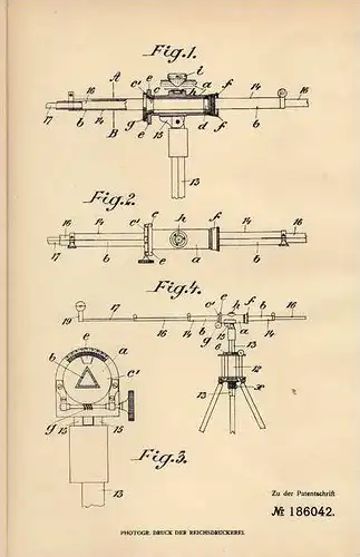Original Patentschrift - Zieleinrichtung zum Nachtschießen für Geschütze , 1905 , P. Heyner in Stettin !!!