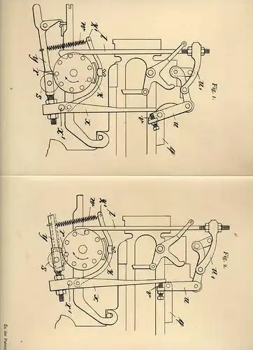 Original Patentschrift - Société des Mécaniques Verdol in Lyon , 1903 , Schaltgetriebe für Kartenzylinder !!!