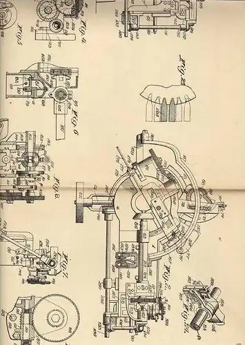 Original Patentschrift - Fa. Geason Works in Rochester , 1905 , Hobel - Maschine  !!!