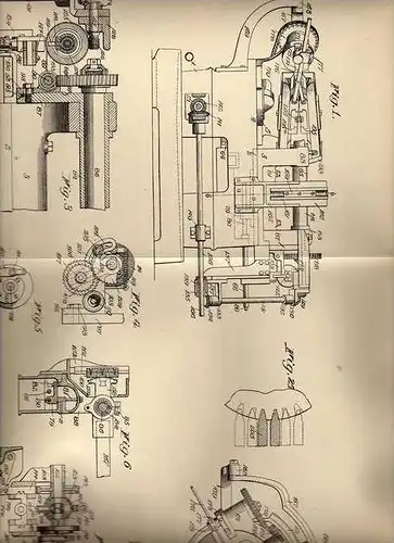 Original Patentschrift - Fa. Geason Works in Rochester , 1905 , Hobel - Maschine  !!!