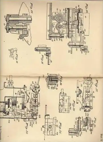 Original Patentschrift - Fa. Geason Works in Rochester , 1905 , Hobel - Maschine  !!!