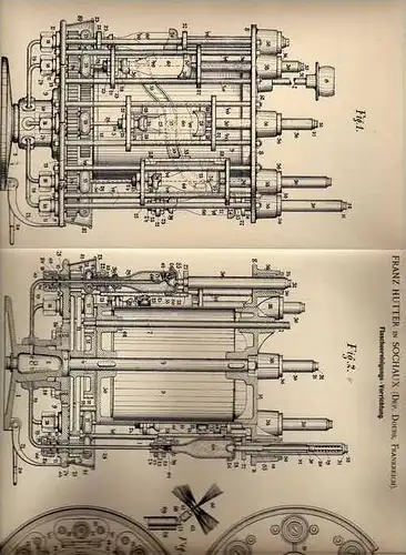 Original Patentschrift - F. Hutter in Sochaux , Doubs , 1900 , Maschine zur Reinigung von Flaschen !!!