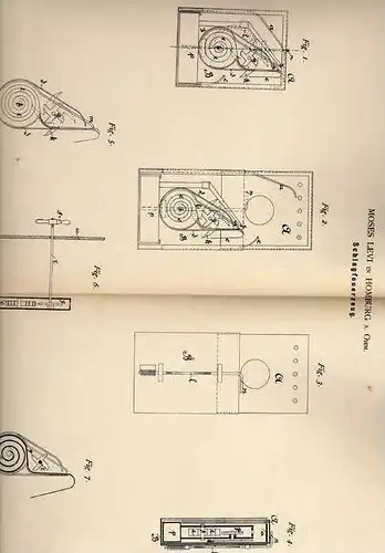 Original Patentschrift - M. Levi in Homburg a. Ohm , 1883 , Feuerzeug , Schlagfeuerzeug !!!