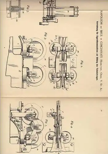 Original Patentschrift - Napoleon du Brul in Cincinnati , 1900 , Cigaretten - Maschine , Cigarette , Tabak !!!