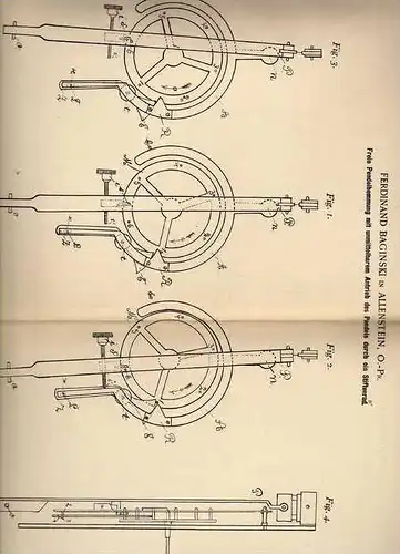 Original Patentschrift - F. Baginski in Allenstein , O.-Pr., 1900 , Pendel mit Antrieb !!!