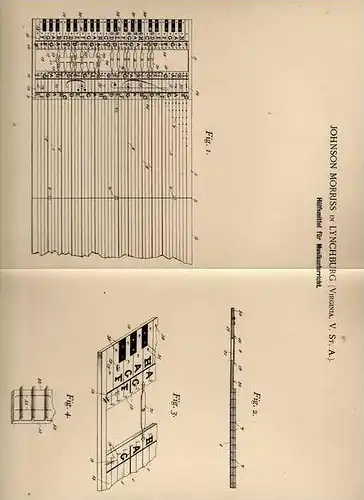 Original Patentschrift - J. Moriss in Lynchburg , 1899 , Musikunterricht - Hilfsmittel , Musik , Komposition !!!