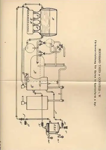 Original Patentschrift - B. Thies in Coesfeld i.W., 1896 , Apparat zum Färben von Garn , Färberei !!!