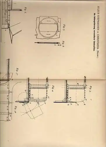 Original Patentschrift - J. Stephansen in Christiana , 1900 , Schiffaufbau als Rettungsboot , Boot !!!