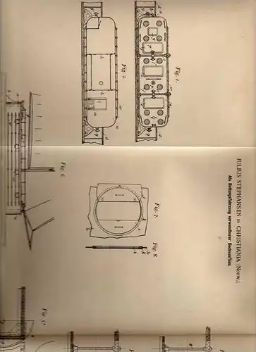 Original Patentschrift - J. Stephansen in Christiana , 1900 , Schiffaufbau als Rettungsboot , Boot !!!