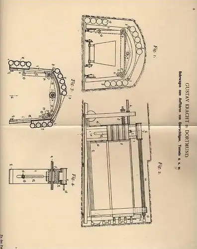 Original Patentschrift - Bohrwagen für Tunnel - Bau , 1900 , G. Kracht in Dortmund , Bergbau , Bergwerk , Stollen !!!