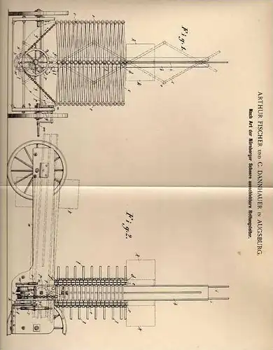 Original Patentschrift - A. Fischer in Augsburg , 1901 , Rettungsleiter , Nürnberger Scheere , Feuerwehr !!!