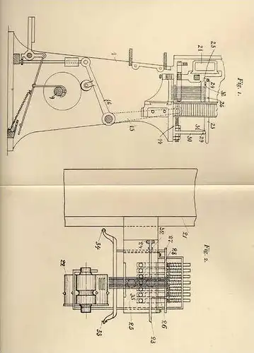 Original Patentschrift - H. Carbonelle in Uccle b. Brüssel , 1905 , Jacquardmaschine , Tüll- und Spitzenmaschine !!!
