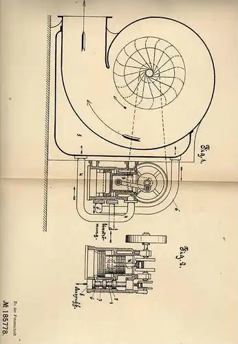 Original Patentschrift - Humboldt Maschinenbau in Kalk b. Cöln , 1906 , Druckluftmaschine !!!