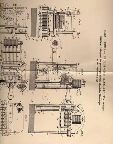 Original Patentschrift - H. Hohner in Trossingen , 1897 , Löthapparat für Musikinstrumente , Stimmzungen  !!!