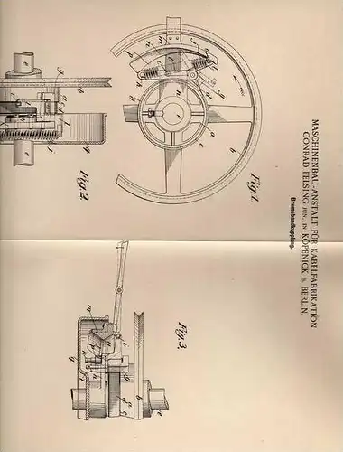 Original Patentschrift - C. Felsing in Köpenick b. Berlin , 1901 , Bremsbandkupplung für Maschinen !!!