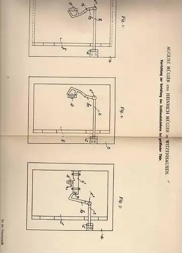 Original Patentschrift - A. Müller in Witzenhausen , 1900 , Sicherung für Türschloß , Schloß , Schlüsseldienst !!!