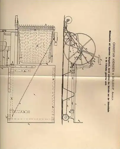 Original Patentschrift - C. Andresen in Dollerup , Angeln , 1900 , Mähmaschine für Getreide , Landwirtschaft , Agrar !!