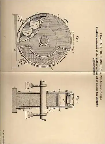 Original Patentschrift - C. Suttie in Onehunga , 1901 , Zerkleinerungsmaschine für Erz , Bergwerk !!!