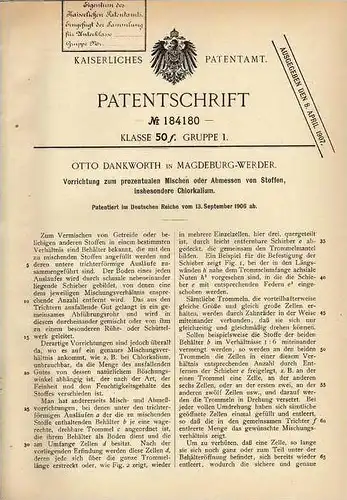 Original Patentschrift - O. Dankworth in Magdeburg - Werder , 1906 , Misch- und Abmessmaschine !!!